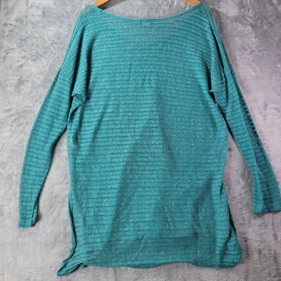 Wet Seal Womens Sheer Knit Tunic Top XL Green‎ Striped Lightweight Layering Y2K - Picture 8 of 10
